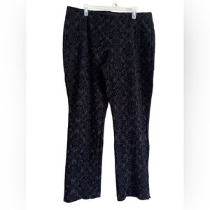 Chicos velvet pants in a paisley design Chicos size 3 USA XL